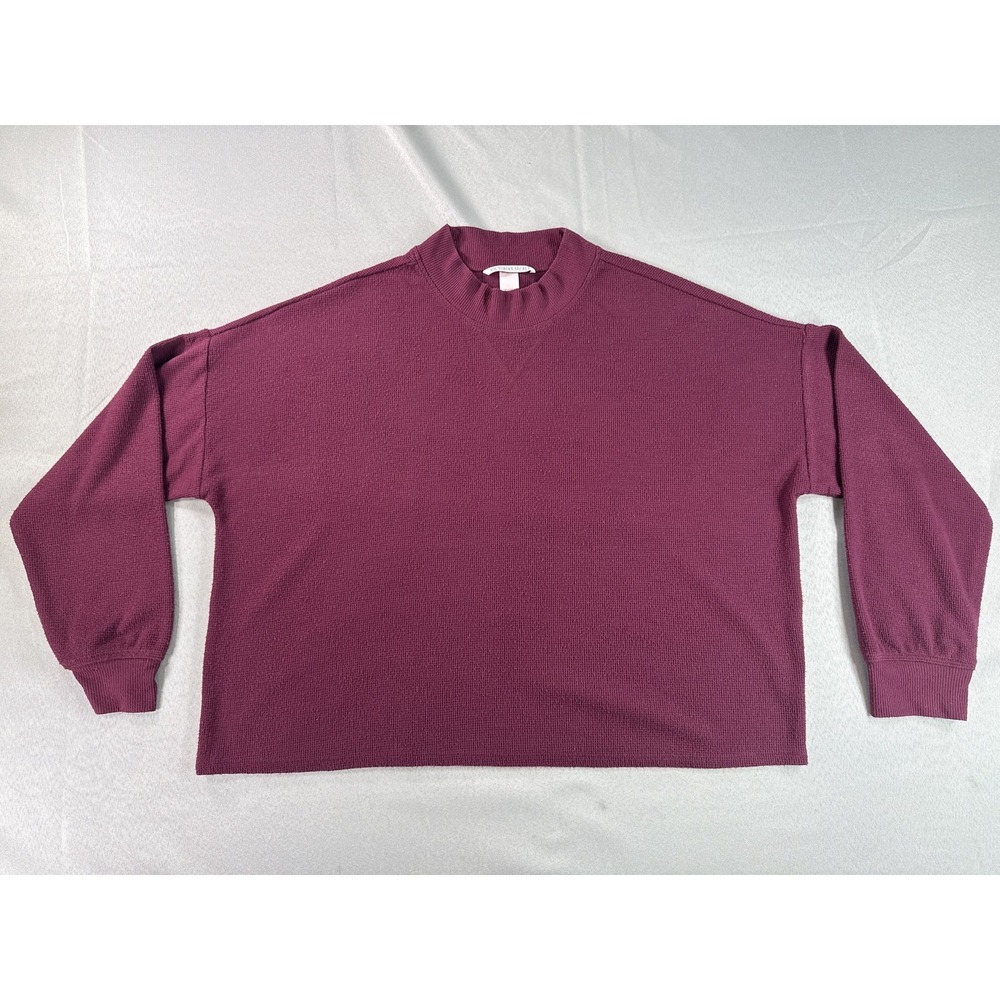 Victoria's Secret Maroon Pullover Sweater Womens Long Sleeve Ribbed Retro M Knit